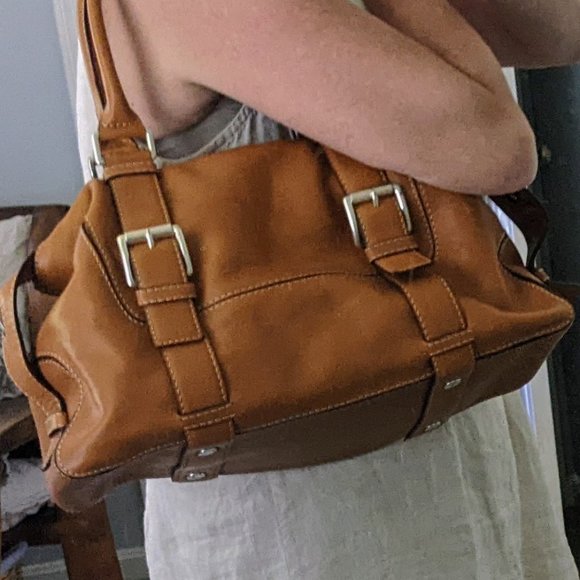 MICHAEL KORS Bedford Bag Cognac Brown Saddle Leather Organizer Pockets - Picture 2 of 15